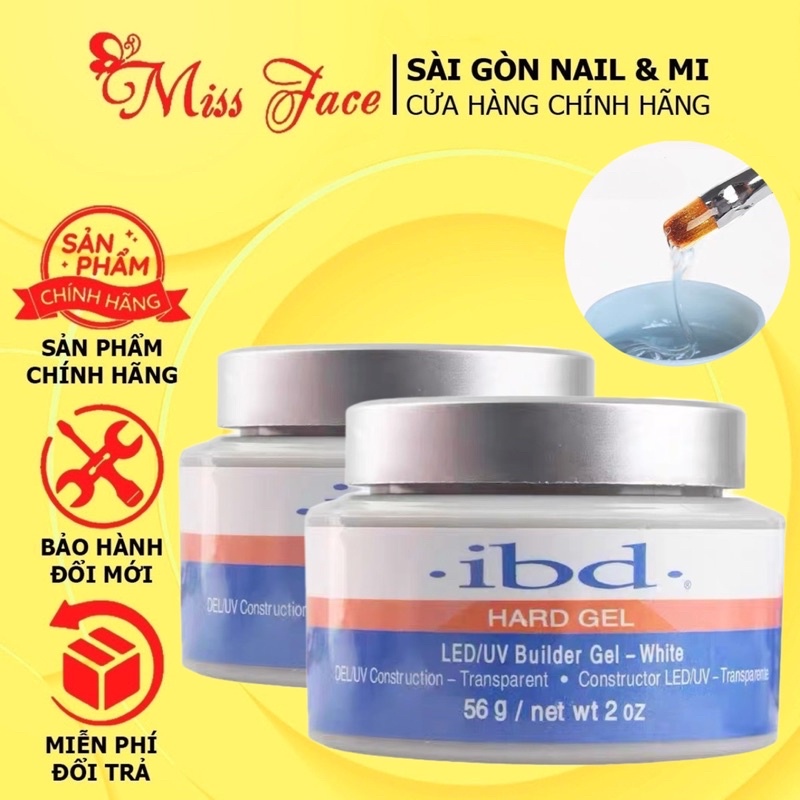 [ Hàng Chính Hãng ] Gel Clear đắp móng IBD - gel đắp IBD hũ bạc 56g - gel đắp móng ibd chính hãng kh