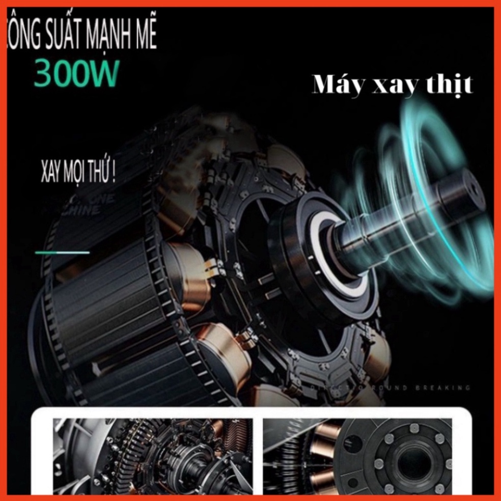 💥BẢO HÀNH 1 ĐỔI 1💥 Máy Xay Thịt, Máy Xay Đa Năng Cối Inox 4 Lưỡi, Công Suất Lớn 250W 2023