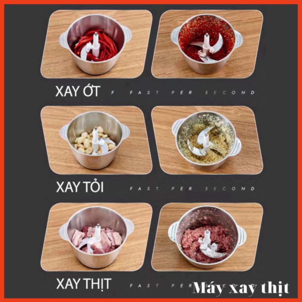 💥BẢO HÀNH 1 ĐỔI 1💥 Máy Xay Thịt, Máy Xay Đa Năng Cối Inox 4 Lưỡi, Công Suất Lớn 250W 2023