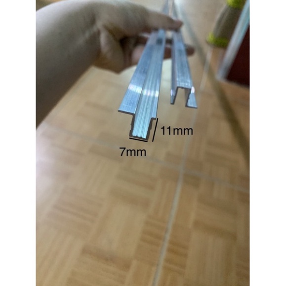 Thanh ray nhôm lùa tủ áo, ray âm lắp cửa lùa tủ quần áo gỗ công nghiệp