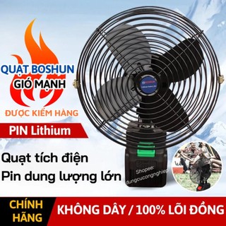  Quạt Điện Mini, Quạt Tích Điện Boshun 199V Pin 10 Cell Sạc Đầy Dùng Liên Tục Trong nhiều giờ