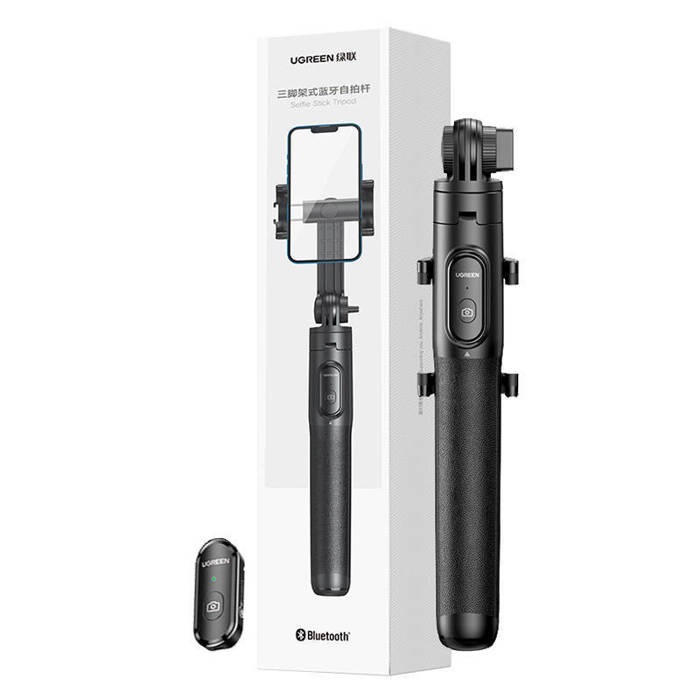 Tripods tích hợp gậy selfie UGREEN LP586 | Điều khiển Bluetooth rời | Dành cho điện thoại từ 4 đến 7.2 inch | 15062