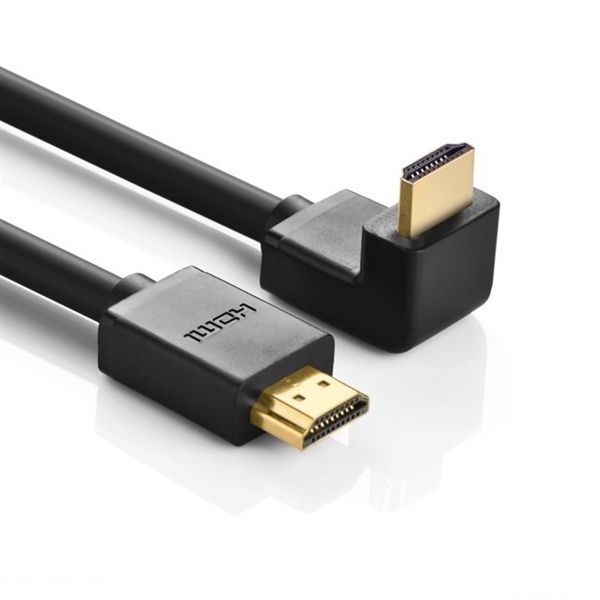 Cáp HDMI to HDMI UGREEN HD103 dài 2m bẻ xuống góc vuông 90 độ - Hàng phân phối chính hãng