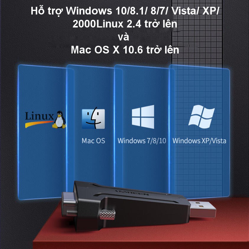 Đầu chuyển đổi tín hiệu USB 2.0 sang COM DP9 RS 232 UGREEN 80111