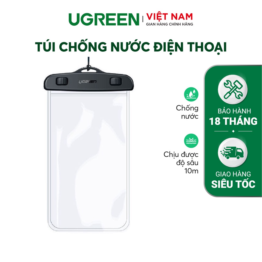 Túi đựng điện thoại UGREEN 60959 50919 chống nước tiêu chuẩn IPX8 độ sâu 10m- Hàng phân phối chính hãng - Bảo hành 18 th