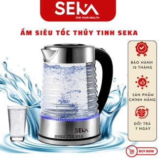 Ấm siêu tốc thủy tinh seka, ấm siêu tốc dung tích 2.2l đun siêu tốc tự ngắt khi sôi