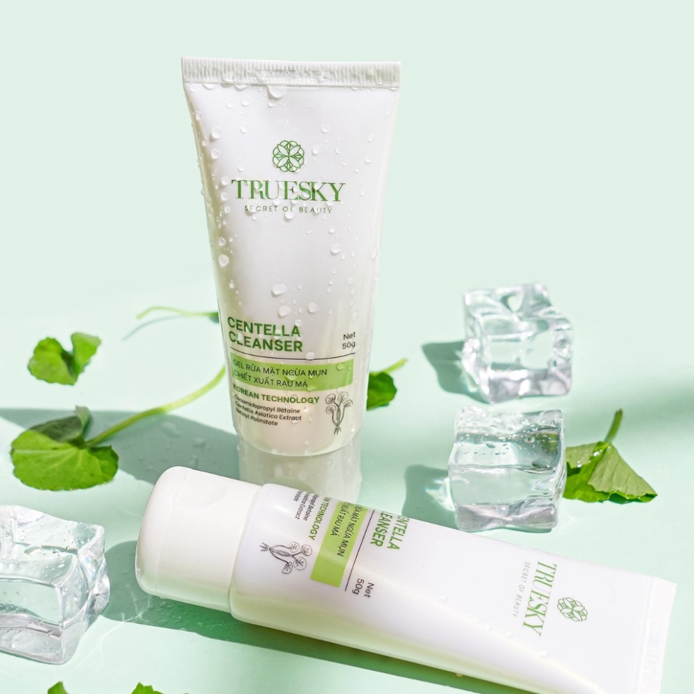 Gel rửa mặt ngăn ngừa mụn Truesky Centella Cleanser chiết xuất rau má 50g