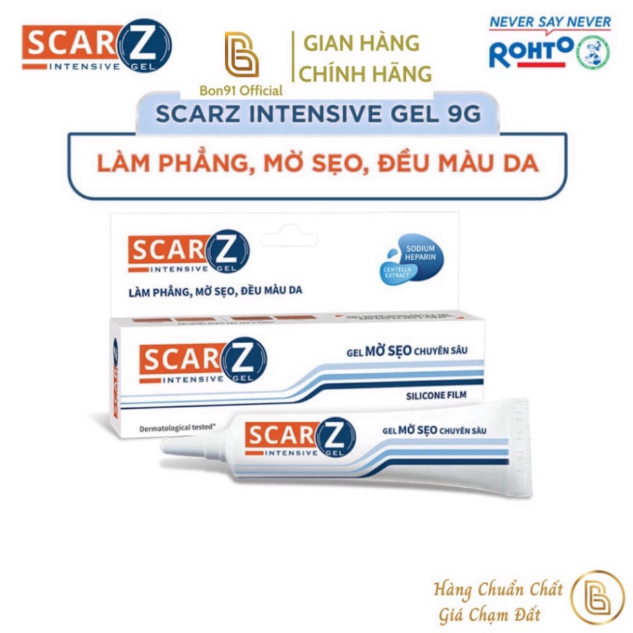 Gel mờ sẹo chuyên sâu ScarZ Intensive Gel Rohto mờ sẹo sau 4 tuần 9g
