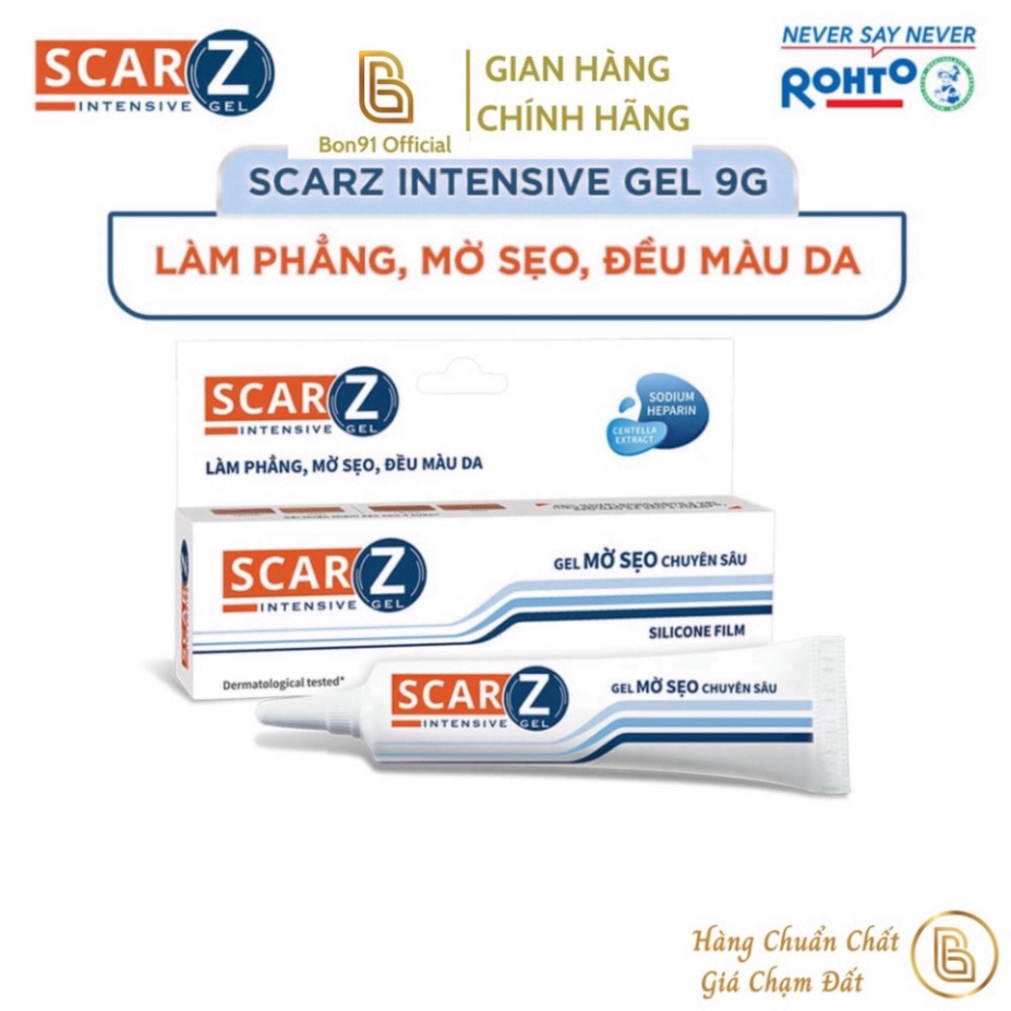 Gel mờ sẹo chuyên sâu ScarZ Intensive Gel Rohto mờ sẹo sau 4 tuần 9g