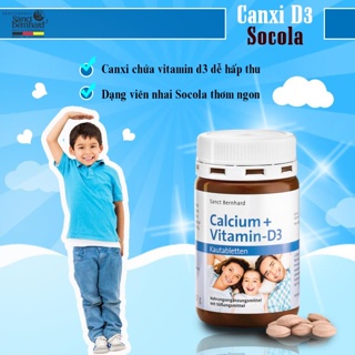 Sanct Bernhard Calcium Vitamin D3 hương vị Socola 90 viên Canxi ngậm nhai