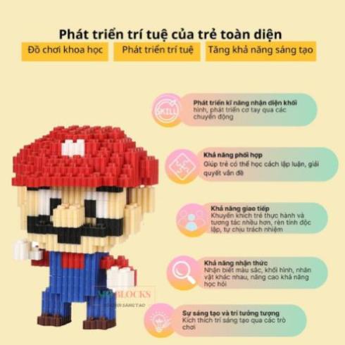 Bộ đồ chơi lắp ghép lego cao 35cm Mô hình lắp ráp 3D decor trang trí Bearbrick Tiểu Hành Tinh cao 35cm