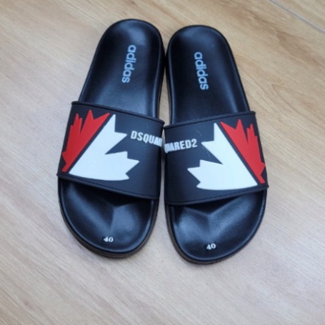 ARISU Dép DSQ 2 logo lá cây ,đế cao su non chống trượt,quai ngang cao cấp, mẫu mới nhất hot trend 2023