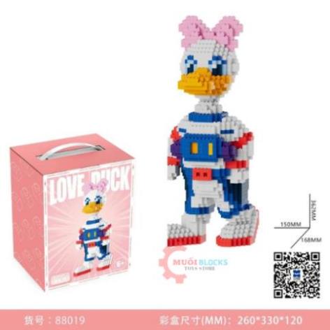 Lego Bearbrick Vịt Không Gian cao 36,2cm hãng Xinz Bộ đồ chơi lắp ghép lego Bearbrick Vịt Không Gian - Subon Kids