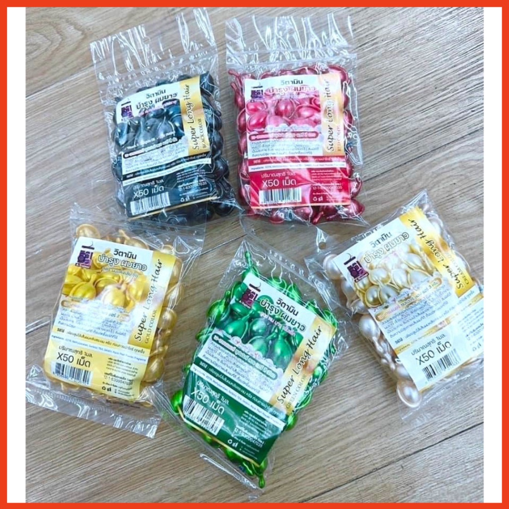 Túi 50 Viên Serum Dưỡng Tóc Super Long Hair Thái