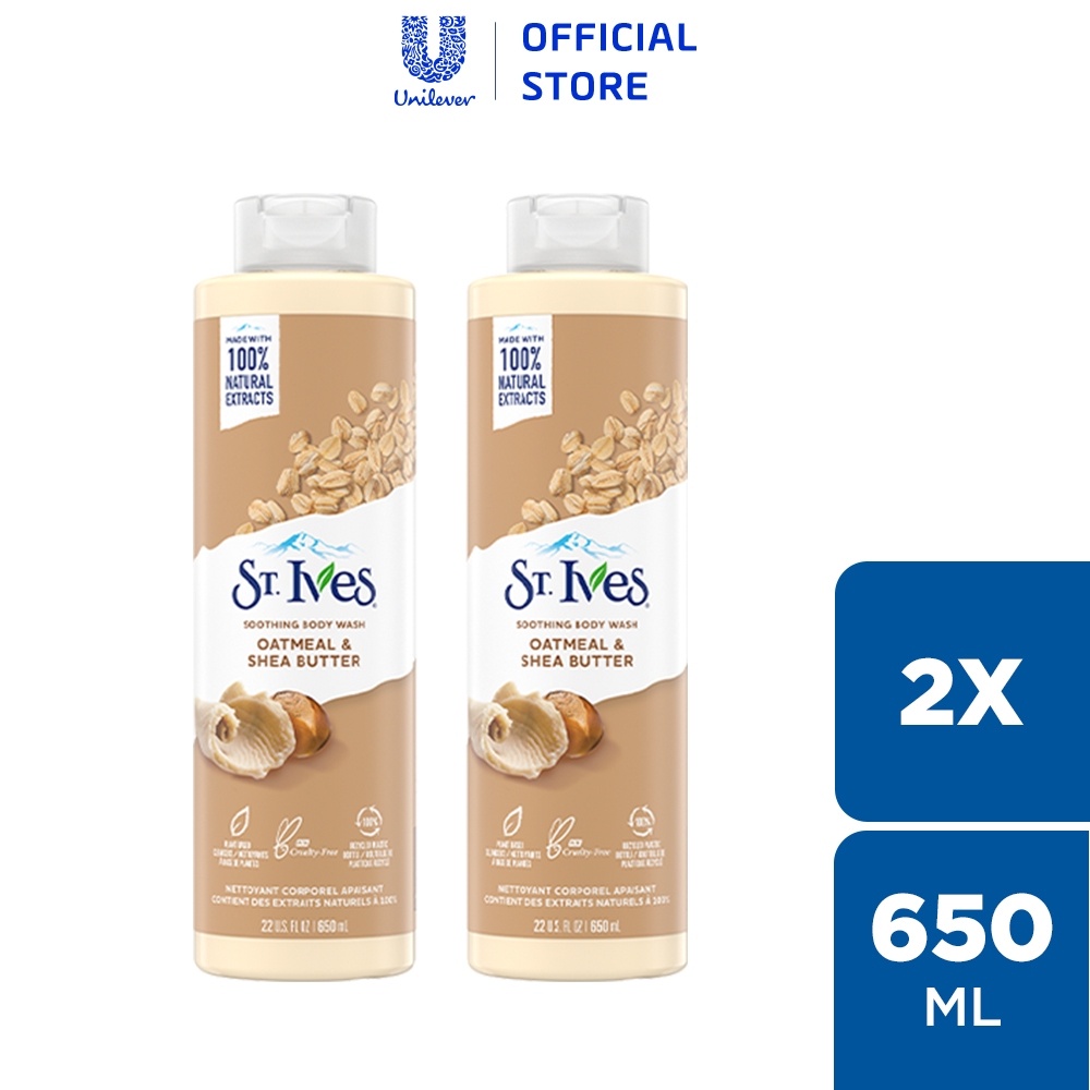 [Norin Phạm x Unilever] Combo 2 chai Sữa tắm dưỡng da St.Ives Yến mạch và bơ 650ml