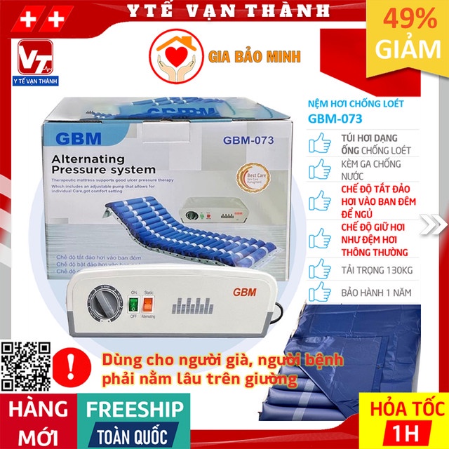 ✅ Nệm Hơi Chống Loét Ống Hơi Ngang GBM-073 | Đệm hơi chống loét hiệu quả -VT1115