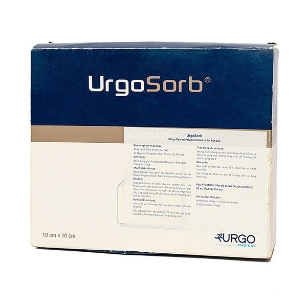 ✅ Băng Gạc Hút Dịch Alginate Calcium Dạng Miếng Urgo UrgoSorb 10x10cm | Làm sẹo, cầm máu vết thương -VT1053