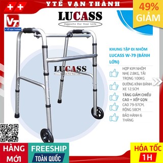 ✅ [HỎA TỐC 1H] Khung Tập Đi Nhôm 2 Bánh Lớn Lucass W-79 (W79) | Có Thể Tăng Giảm Chiều Cao -VT0140