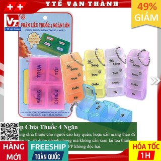 ✅ hộp chia thuốc 4 ngăn | phân liều thuốc -vt0271
