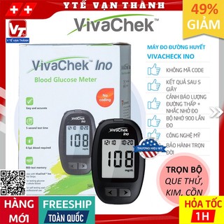 ✅  Máy Đo Đường Huyết VivaChek Ino (MG) (+ 50 Que, Kim, Cồn) | (Viva Check) (VivaCheck) -VT0599