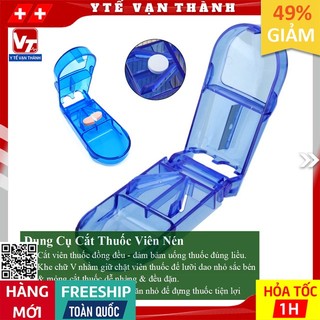✅ Dụng Cụ Cắt Thuốc Viên Nén | Kiêm Hộp  Đựng Thuốc Tiện Dụng -VT0304