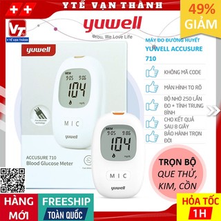 ✅ [TRỌN BỘ] Máy Đo Đường Huyết Yuwell Accusure 710 (New) (+50 Que, Kim, Cồn) | Thay Thế Yuwell 582 | BH TRỌN ĐỜI -VT0569