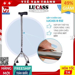✅ Gậy 4 Chân Cao Lucass B-932 (B932) | Có Thể Tăng Giảm Chiều Cao -VT0308