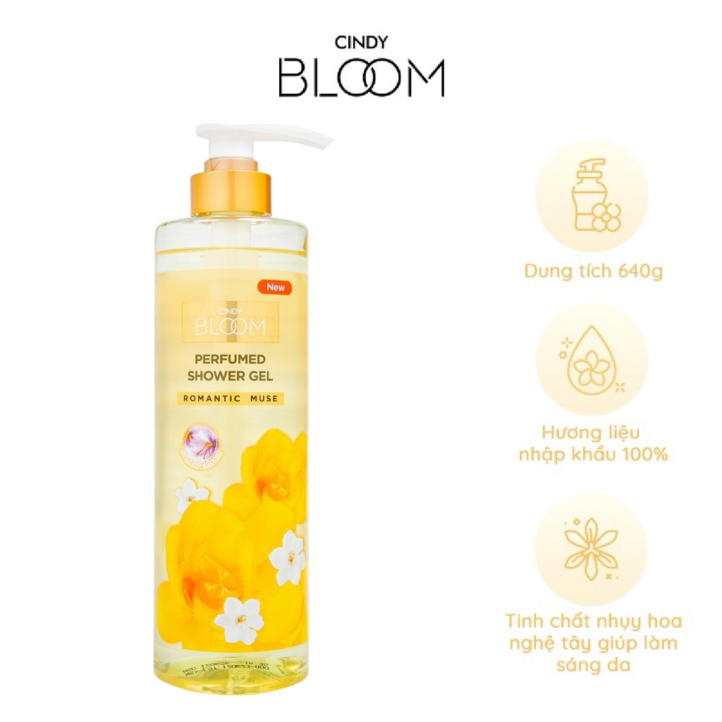Combo Sữa tắm nước hoa Cindy Bloom Aroma Flower & Romantic Muse quyến rũ 640g