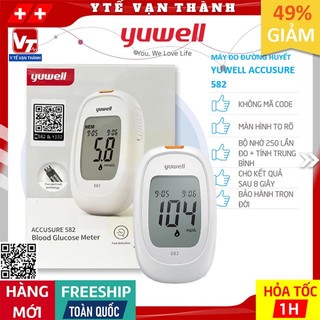✅ [TRỌN BỘ] Máy Đo Đường Huyết Yuwell Accusure 582 [+ 50 QUE, 50 KIM, CỒN] -VT0502