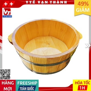 ✅ Chậu Ngâm Chân Gỗ (Loại Thấp, Đáy Trơn) Thông Tự Nhiên Cao Cấp | Spa, Massage -VT0745