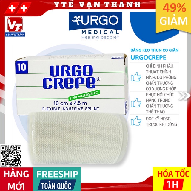 ✅ Băng Thun Y Tế Có Keo Urgo Crepe | Dán sườn trong chấn thương, sau phẫu thuật  -VT0155