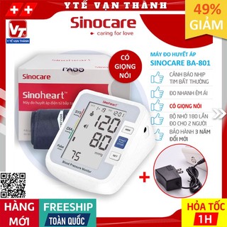 ✅ [KÈM BỘ NGUỒN] Máy Đo Huyết Áp Bắp Tay Sinocare Sinoheart BA-801 | BẢO HÀNH 5 NĂM ĐỔI MỚI -VT0822