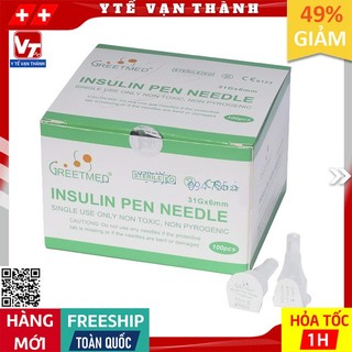 ✅ [HỘP 100 CÂY] Đầu Kim Chích Tiểu Đường (Kim Bánh Ú) GreetMed 31G | Hoặc Nhãn Hiệu Tương Đương -VT0593