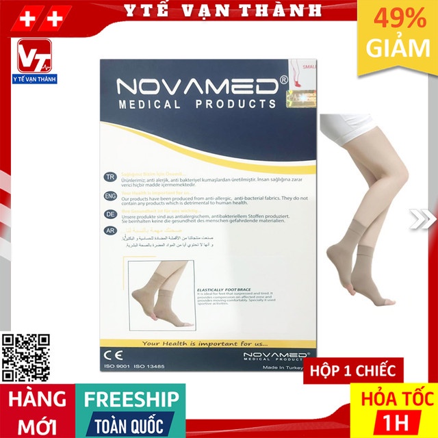 Vớ Y Khoa Gót Chân Novamed | Tất Suy Giãn Tĩnh Mạch (Made In Thổ Nhĩ Kỳ) -VT0189