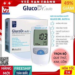 ✅ [TẶNG QUE, KIM, CỒN] Máy Đo Đường Huyết Gluco Dr Auto A (+ 25 Que, 50 Kim, Cồn) -VT0586