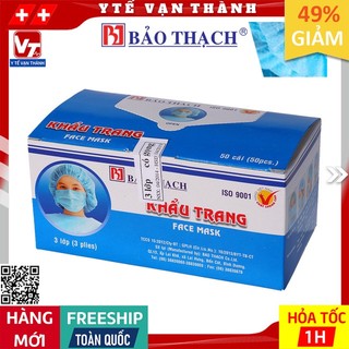 ✅ [HÀNG THẬT!] Khẩu Trang Y Tế Bảo Thạch (Hộp 50 Cái - 3 Lớp) -VT0612