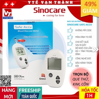 ✅ [TẶNG QUE, KIM, CỒN] Máy Đo Đường Huyết Sinocare Safe-Accu (+50 Que, 50 Kim, Cồn) -VT0560