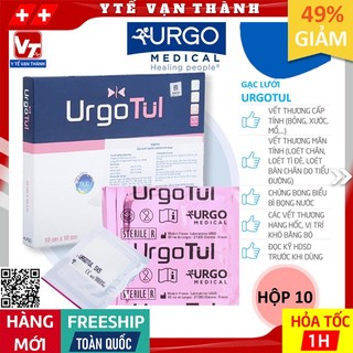✅ [HỘP 10] Gạc Lưới Chống Dính Lipido-colloid Urgo Urgotul | Dán Loét, Vết Mổ, Vết Thương lớn -VT0373