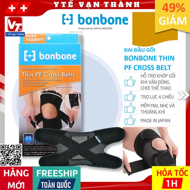 ✅ Đai Đầu Gối Bonbone Thin PF Cross Belt - Made in Japan -VT0578