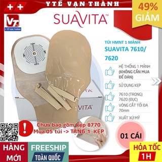 ✅ Túi Hậu Môn Nhân Tạo 1 Mảnh Suavita 7610 (Trong), 7620 (Đục) | Túi Phân, Hậu Môn Tạm  -VT0425