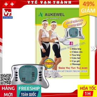 ✅ [CHÍNH HÃNG] Máy Massage Xung Điện Aukewel AK-2000-IV (8 Miếng Dán) | (Mát xa, Massa) -VT0092