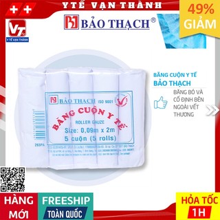 ✅ Băng Gạc Cuộn Y Tế Bảo Thạch (Lốc 5 Cuộn) -VT0216