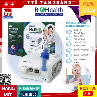 ✅ Máy Xông Khí Dung Mũi Họng Biohealth NEB PRO | Cạnh Tranh Omron NE-C28 | Bảo Hành 3 Năm Chính Hãng -VT0547