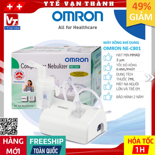 ✅ Máy Xông Khí Dung Mũi Họng Omron NE-C801 (C-801) | BẢO HÀNH 2 NĂM -VT0509