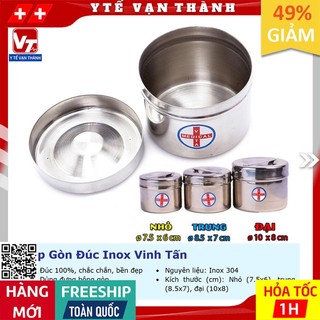 ✅ Hộp Gòn Đúc Inox Đựng Bông Gòn Vinh Tấn | (Inox 304 Cao Cấp) -VT0284
