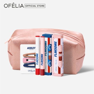 Set Son GLOWY LIP - OFÉLIA Flawsome & Bella Makeup Bag (4 sản phẩm)