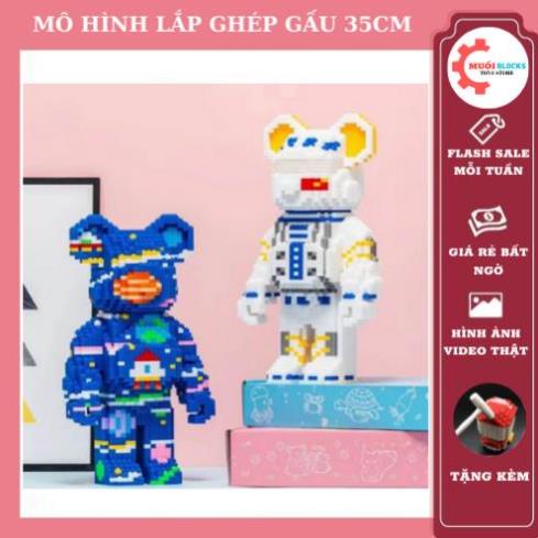 Bộ đồ chơi lắp ghép lego cao 35cm Mô hình lắp ráp 3D decor trang trí Bearbrick Tiểu Hành Tinh cao 35cm