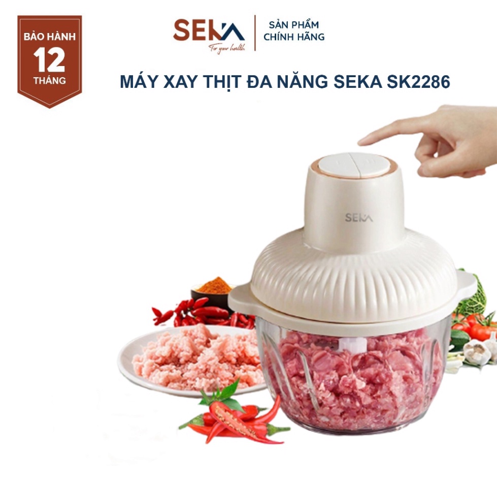 Máy xay thịt đa năng SEKA 4 lưỡi cối thuỷ tinh, công suất 500W, bảo hành 12 tháng .