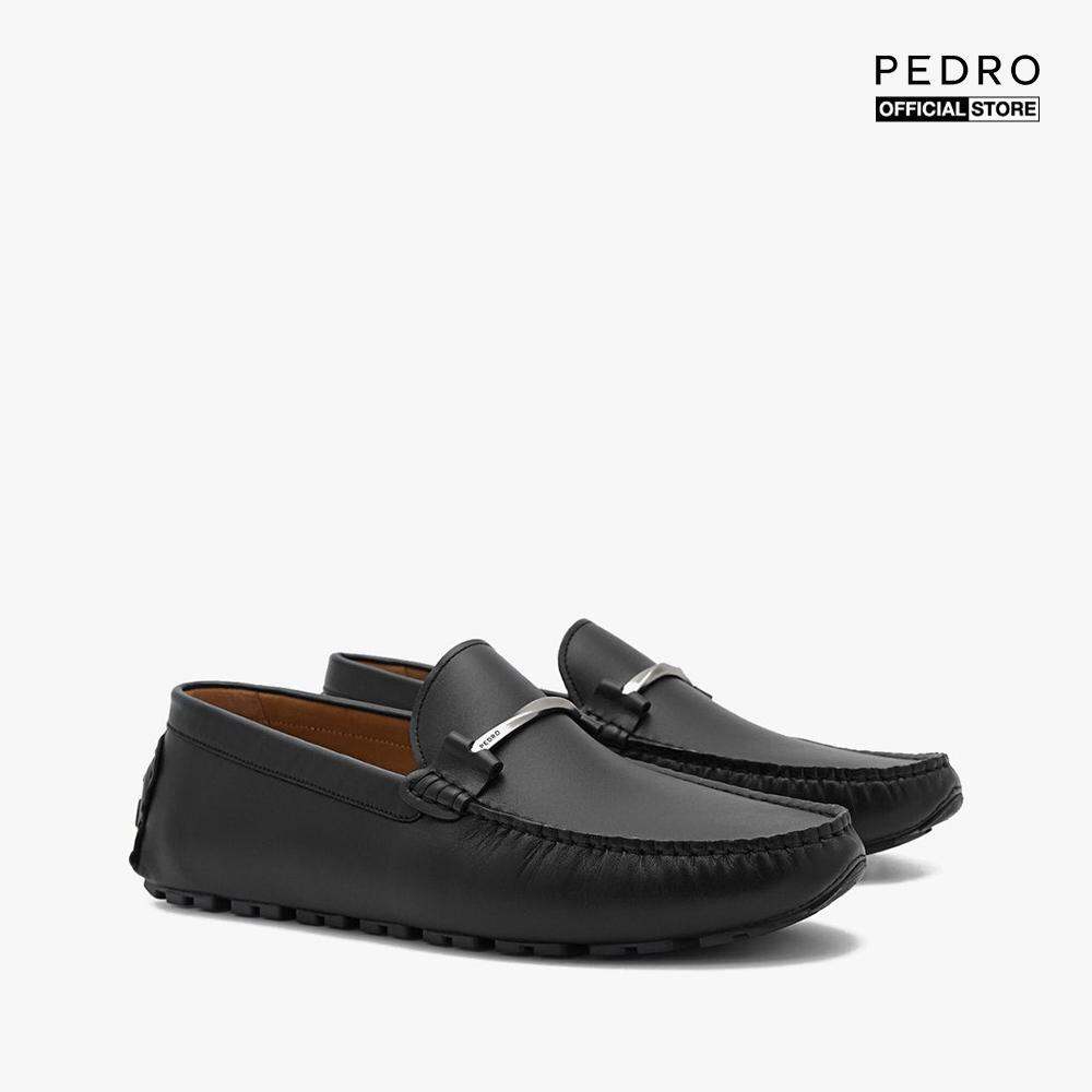 PEDRO - Giày lười nam mũi nhọn Leather Horsebit Moccasins PM1-65980283-01