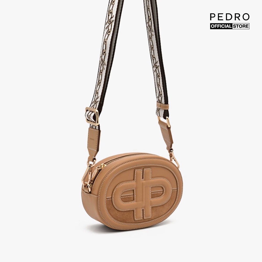 PEDRO - Túi đeo chéo nữ hình bầu dục phối zip hiện đại PW2-76610062-22